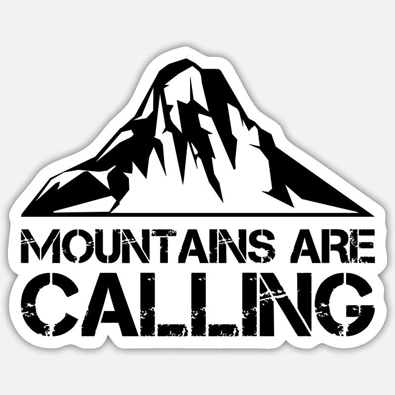 berge mountains - Sticker Größe S (10 x 10 cm) - Mattweiß