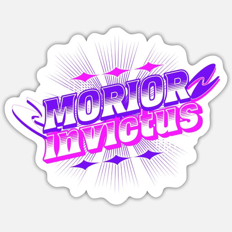 Morior Invictus - Sticker taille S (10 x 10 cm) - blanc mat