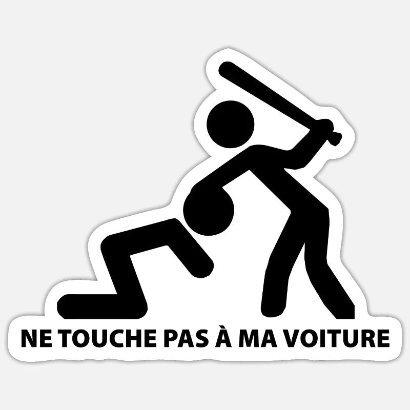Don't Touche my Car - Sticker taille S (10 x 10 cm) - blanc mat