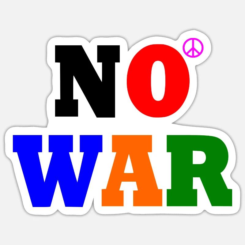 No war - Sticker taille S (10 x 10 cm) - blanc mat