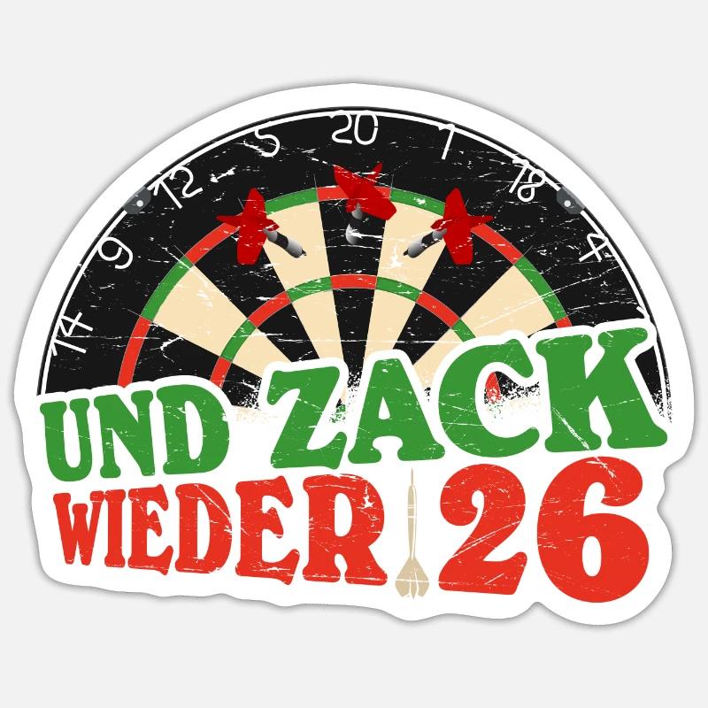 Lustiger Dart Spruch Dartscheibe Darten Geschenk - Sticker Größe S (10 x 10 cm) - Mattweiß