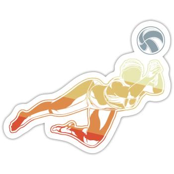 Beach Volleyball Frau - Sticker Größe S (10 x 10 cm) - Mattweiß - Vorne