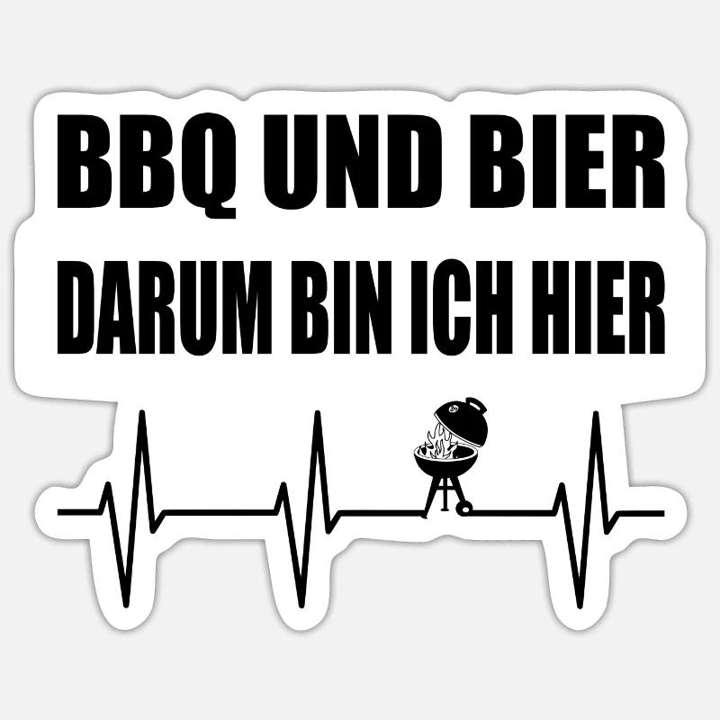 BBQ - Sticker Größe S (10 x 10 cm) - Mattweiß