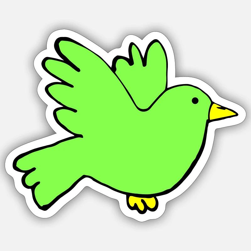Couleurs des oiseaux - Sticker taille S (10 x 10 cm) - blanc mat