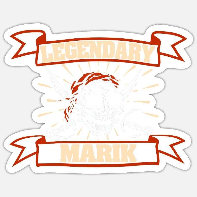 Prénom Marik - Sticker taille S (10 x 10 cm) - blanc mat