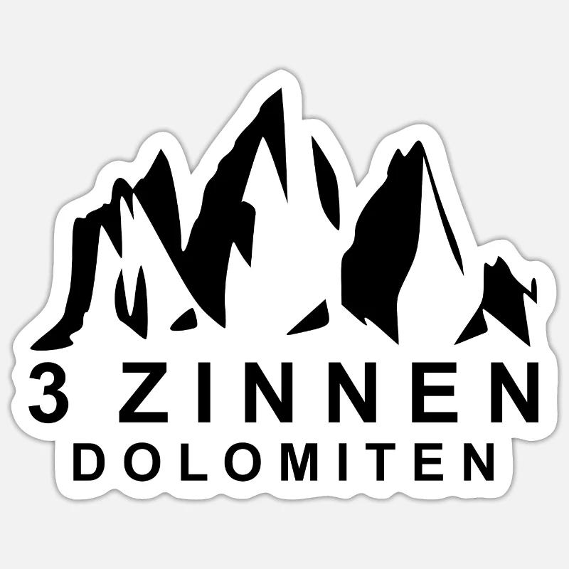 3 Zinnen Dolomiten Sticker Größe S (10 x 10 cm)