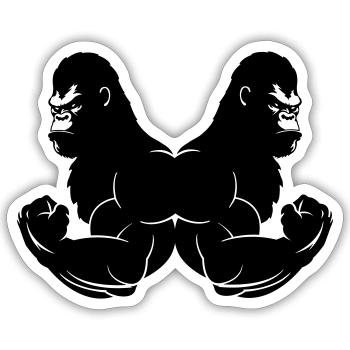 Gorilla 2 - Sticker size S (10 x 10 cm) - white matte - Front
