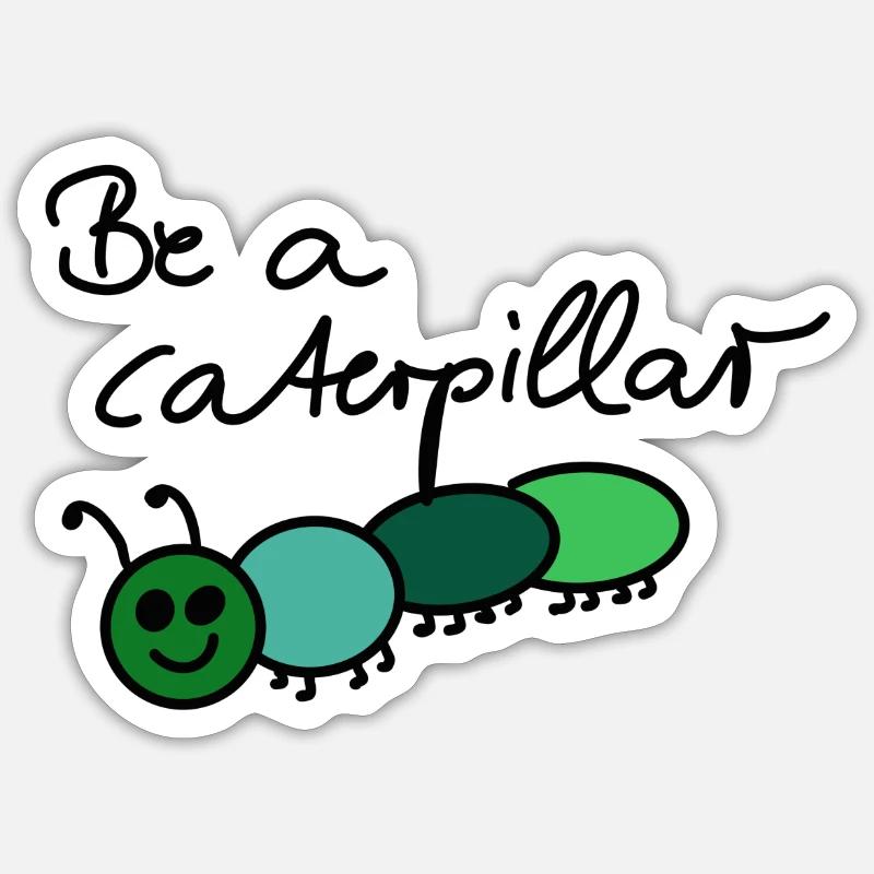 Caterpillar1 - Sticker Größe S (10 x 10 cm) - Mattweiß