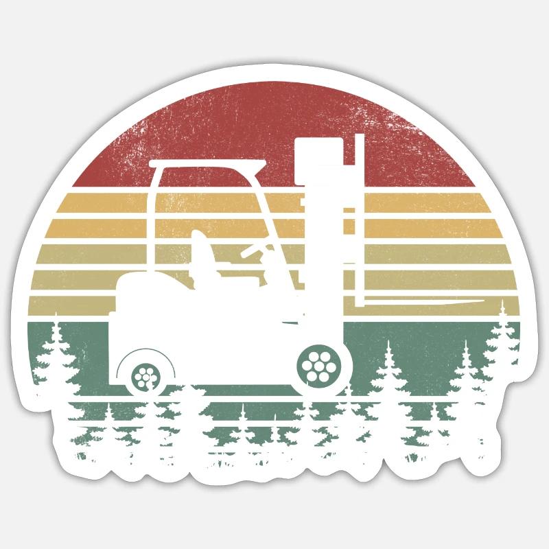 Lustige Gabelstaplerfahrer-Kunst - Gabelstaplerfahrer Sticker Größe S (10 x 10 cm)