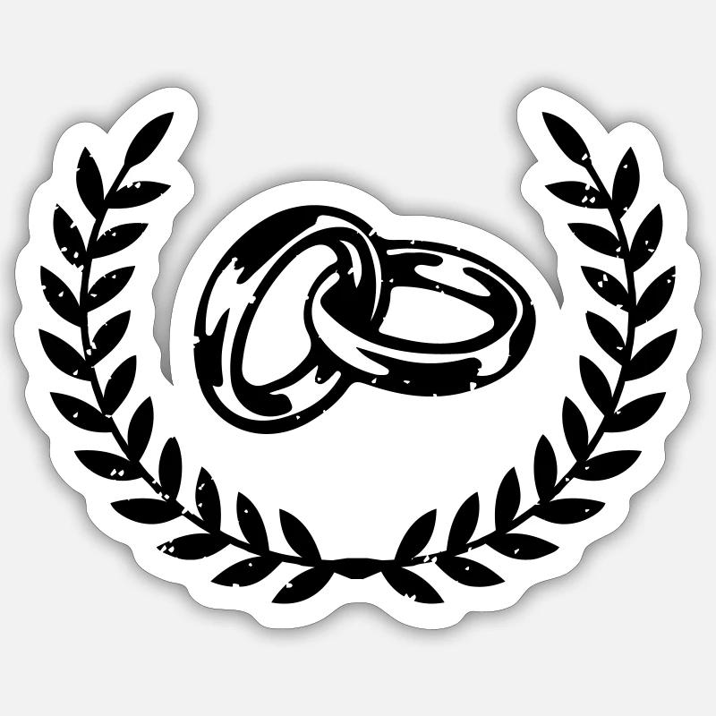 wedding rings - Sticker size S (10 x 10 cm) - white matte