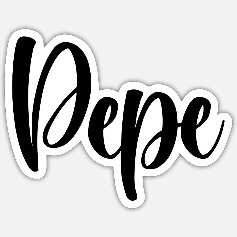 Nom - Pepe - Sticker taille S (10 x 10 cm) - blanc mat