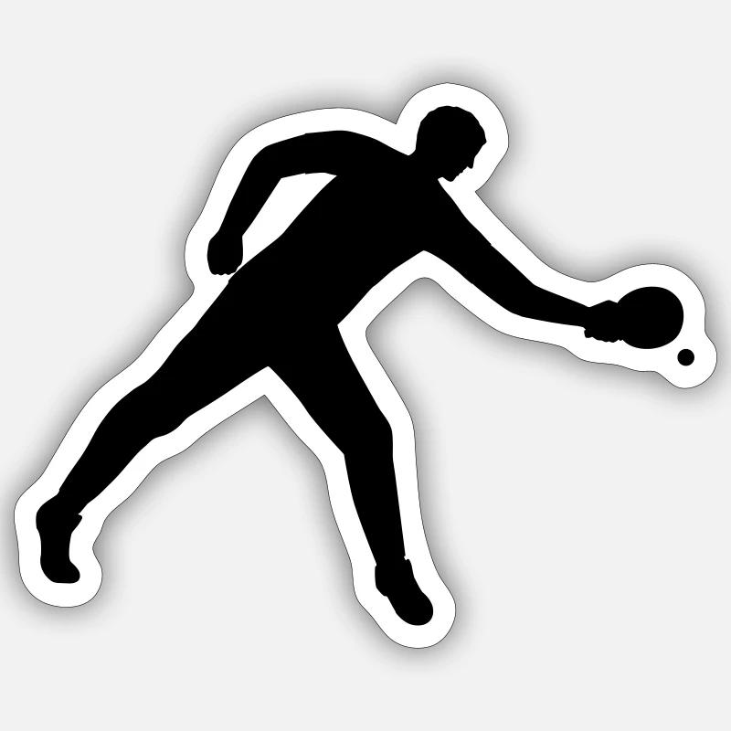 Table tennis dynamic - Sticker size S (10 x 10 cm) - white matte