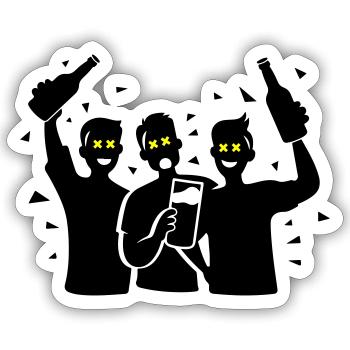 Bräutigam Junggesellenabschied Team - Sticker Größe S (10 x 10 cm) - Mattweiß - Vorne