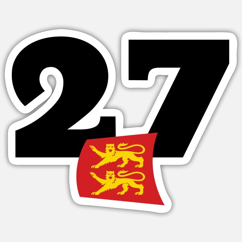 Normandie - Eure - 27 - Sticker taille S (10 x 10 cm) - blanc mat