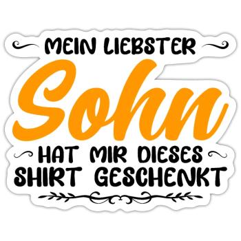 Sohn Familie Sohn Geschenk - Sticker Größe S (10 x 10 cm) - Mattweiß - Vorne