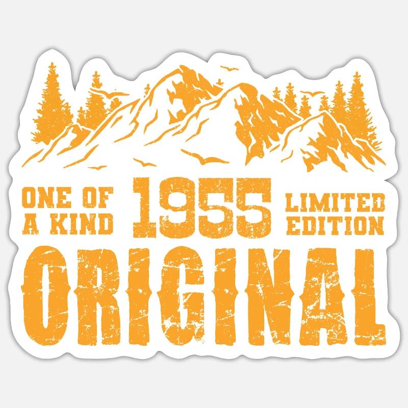 Cadeau d’anniversaire 1955 - 1955 - Sticker taille S (10 x 10 cm) - blanc mat