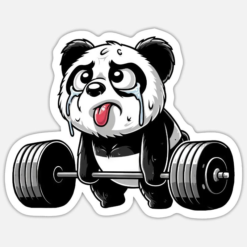 Panda Strength Training: Humorous Sticker size S (10 x 10 cm)
