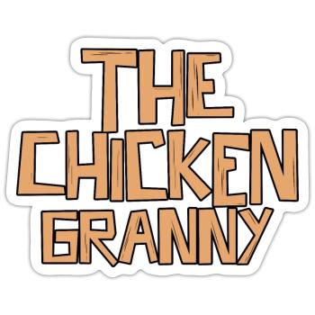The Chicken Granny 3 - Sticker Größe S (10 x 10 cm) - Mattweiß - Vorne