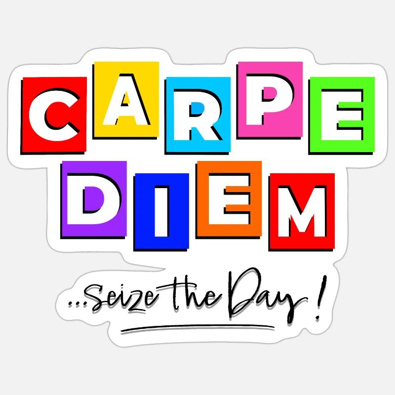 Carpediem comic book style Sticker size S (10 x 10 cm)
