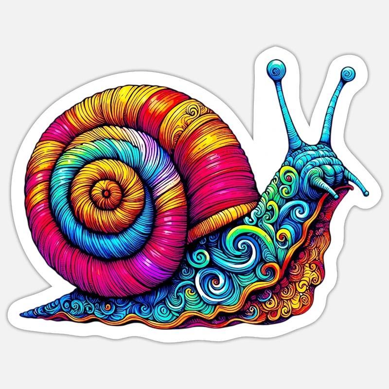 Escargot - Sticker taille S (10 x 10 cm) - blanc mat