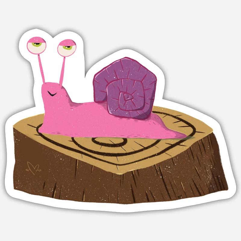 Ricardo l’escargot rigolo - Sticker taille S (10 x 10 cm) - blanc mat