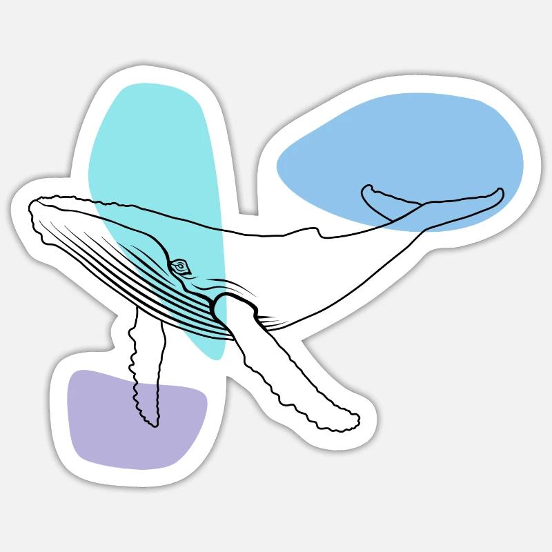 Wal - Buckelwal - Meeressäuger - Geschenk Sticker Größe S (10 x 10 cm)