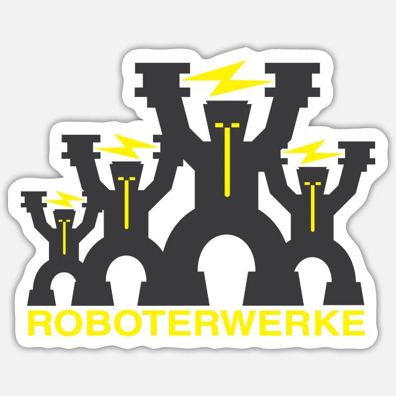 ROBOTERWERKE 2.0 2024 - Sticker Größe S (10 x 10 cm) - Mattweiß