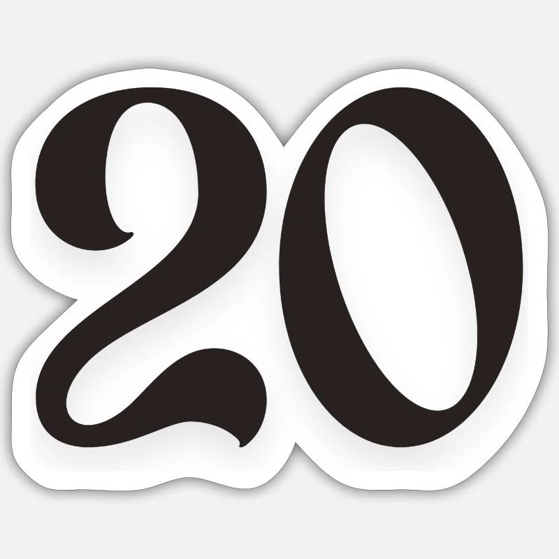 20 - Sticker Größe S (10 x 10 cm) - Mattweiß