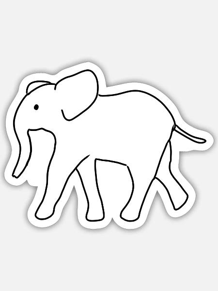 Elefant Symbol Tier Tiere - Sticker Größe S (10 x 10 cm) - Mattweiß