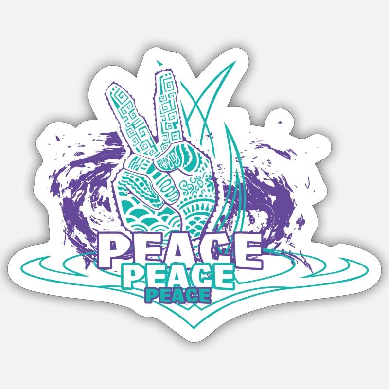 Paix - Sticker taille S (10 x 10 cm) - blanc mat