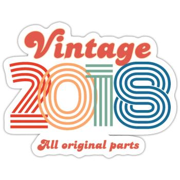 Vintage 2018 all original parts - Sticker size S (10 x 10 cm) - white matte - Front