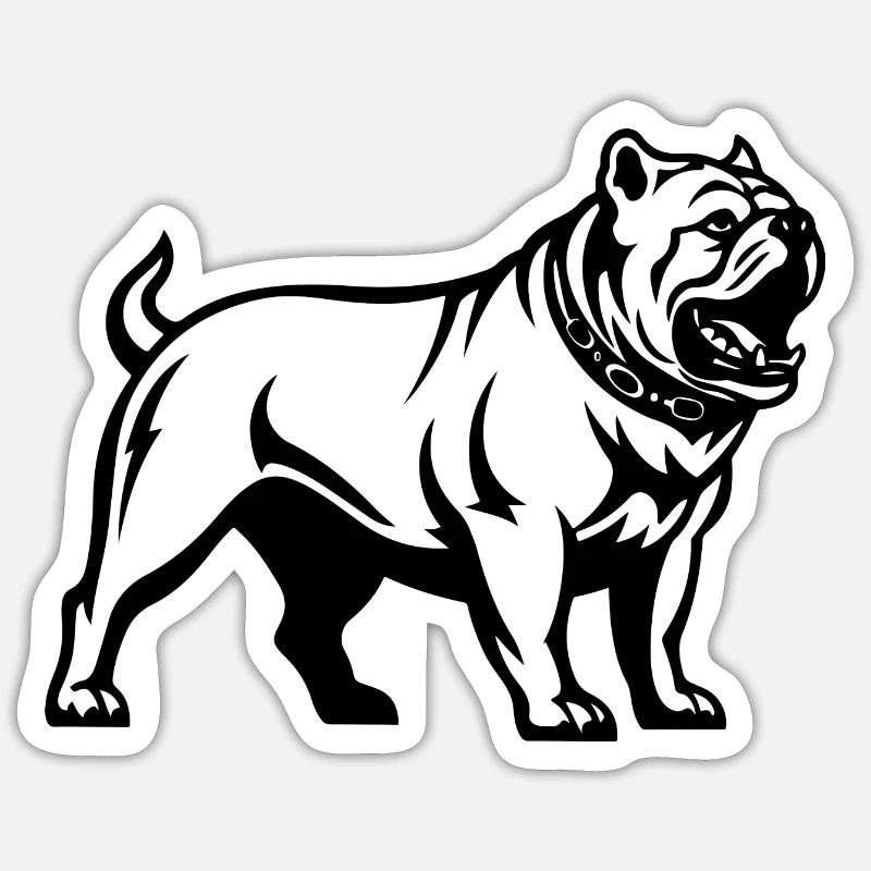 Bouledogue - Sticker taille S (10 x 10 cm) - blanc mat
