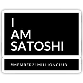 I am Satoshi - Sticker Größe S (10 x 10 cm) - Mattweiß - Vorne