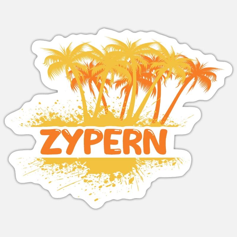 Parti Chypre - Sticker taille S (10 x 10 cm) - blanc mat