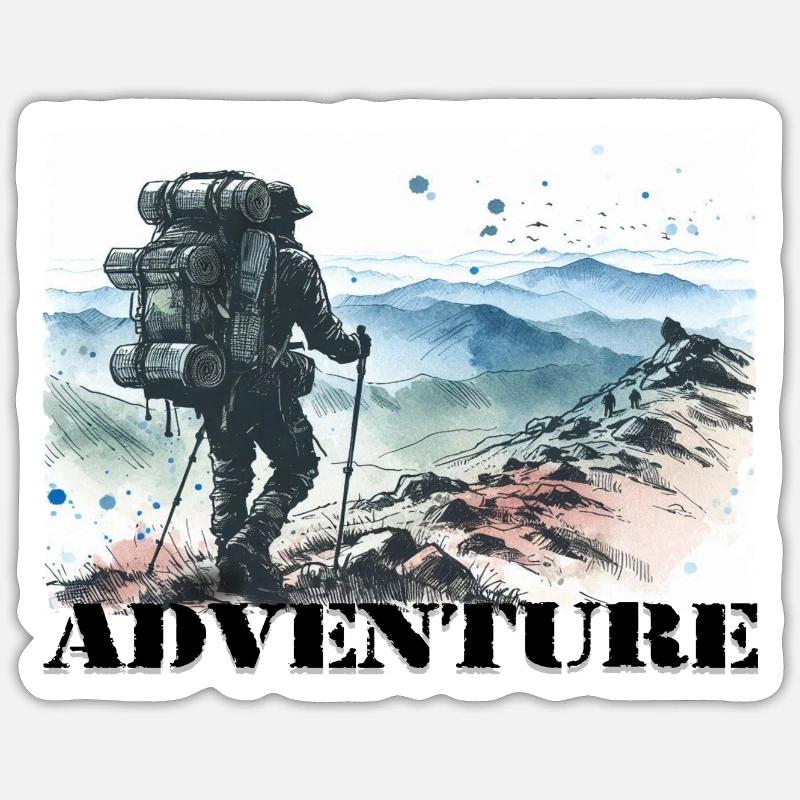 Adventure - Sticker Größe S (10 x 10 cm) - Mattweiß