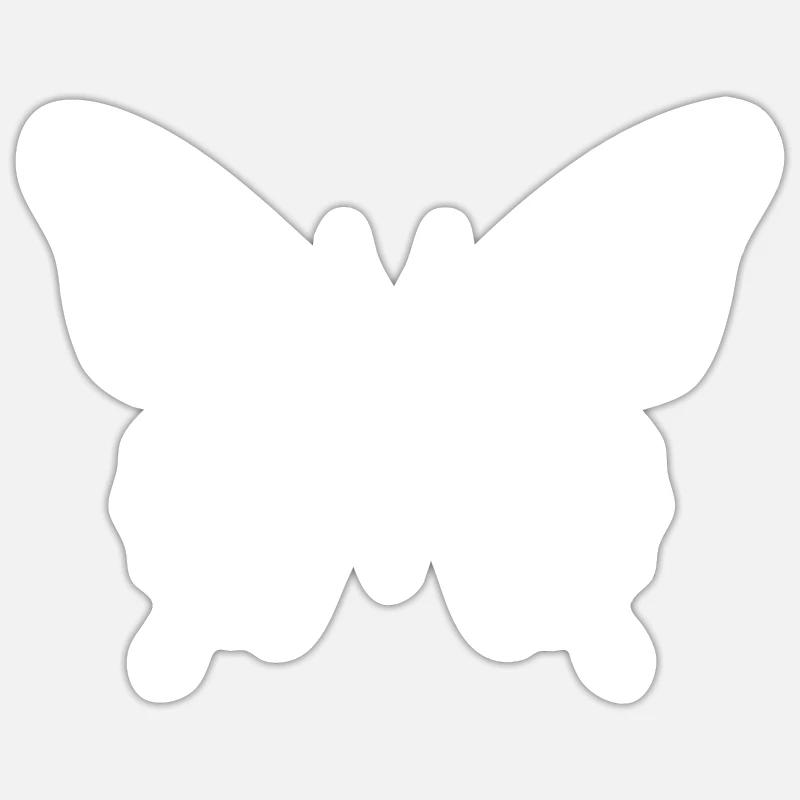 Papillon - Sticker taille S (10 x 10 cm) - blanc mat