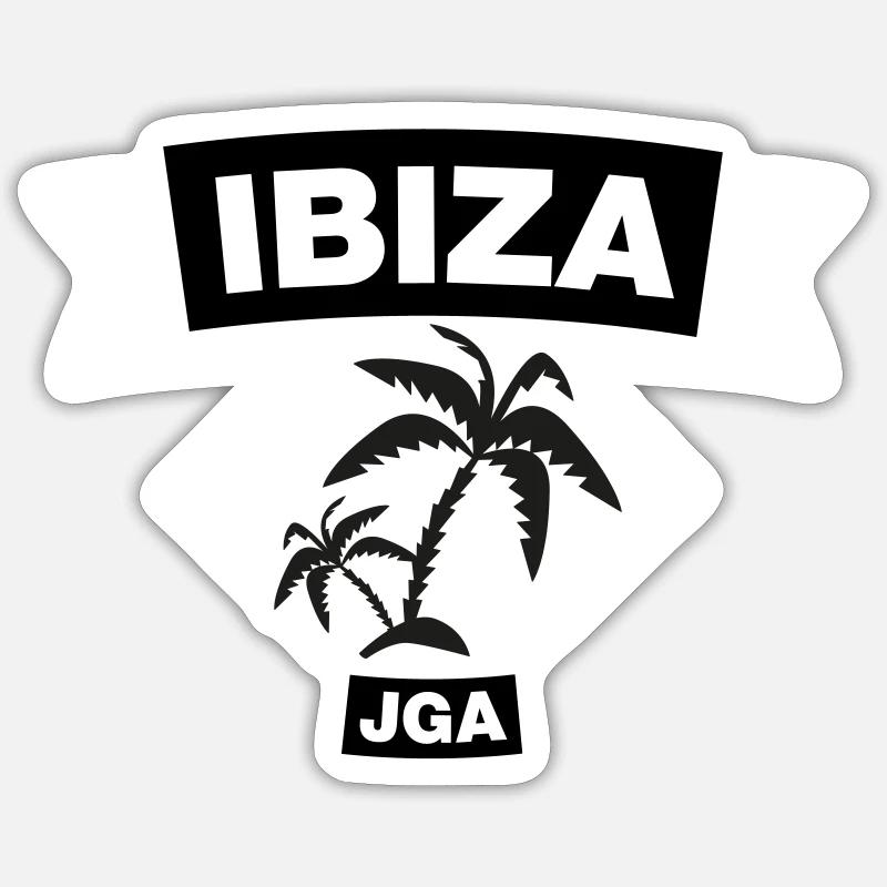 IBIZA JGA Crew 3C - Sticker Größe S (10 x 10 cm) - Mattweiß