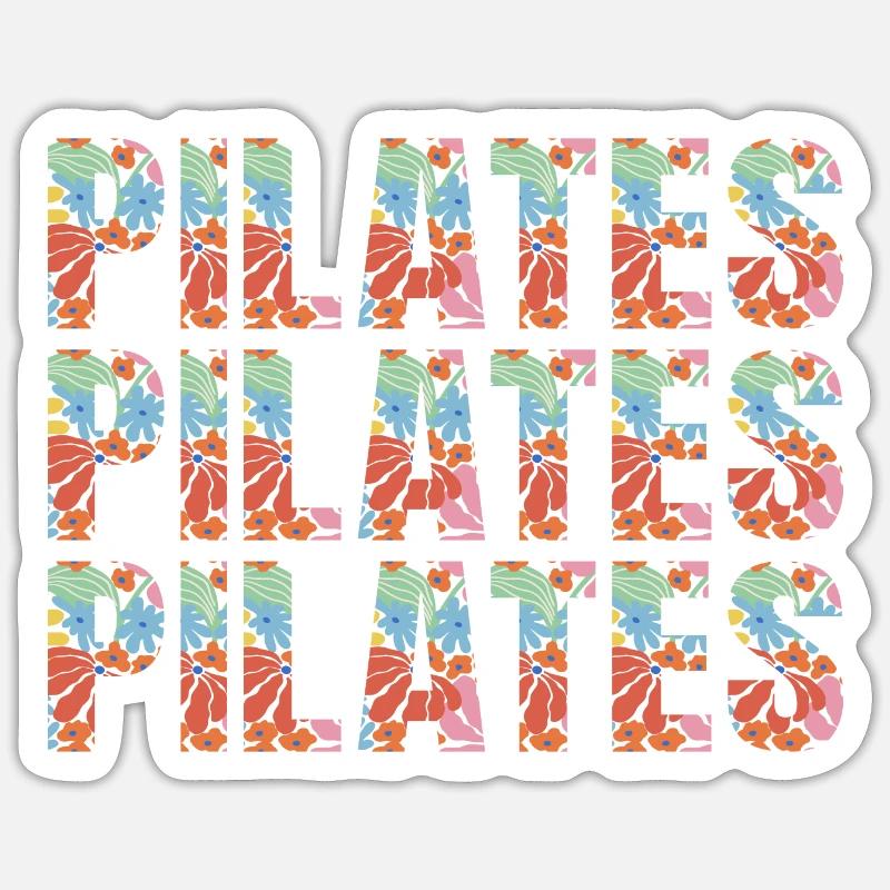 Pilates - Sticker taille S (10 x 10 cm) - blanc mat