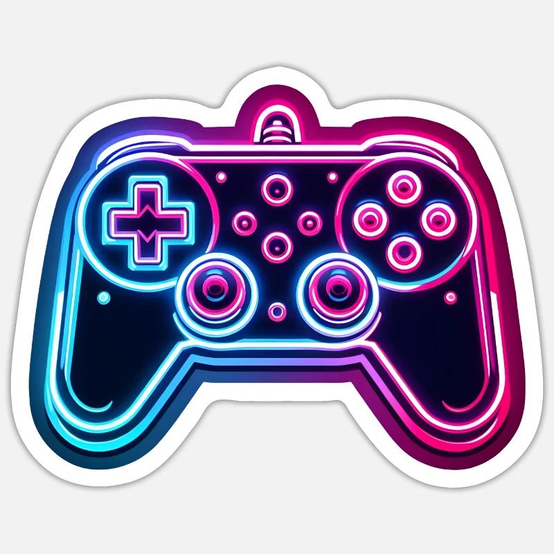 Gaming - Console - Controller on Video Games - Sticker size S (10 x 10 cm) - white matte