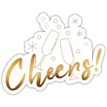 Cheers - Sticker Größe S (10 x 10 cm) - Mattweiß - Vorne