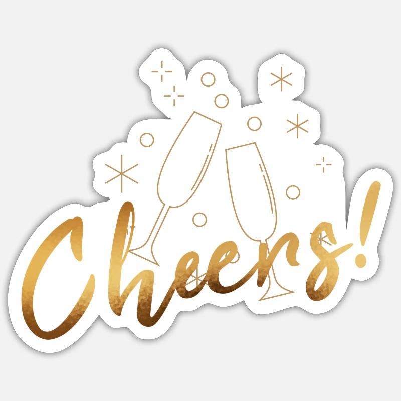 Cheers - Sticker Größe S (10 x 10 cm) - Mattweiß