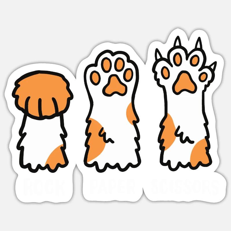Katze Kätzchen Pfote - Sticker Größe S (10 x 10 cm) - Mattweiß