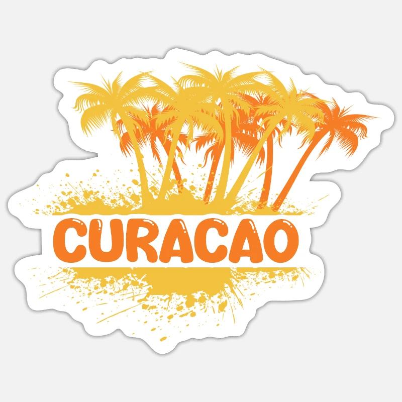 Fête Curaçao - Sticker taille S (10 x 10 cm) - blanc mat