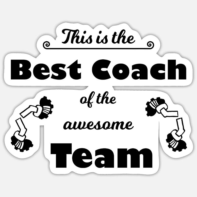 Der beste lustige Trainer weltweit - Sticker Größe S (10 x 10 cm) - Mattweiß