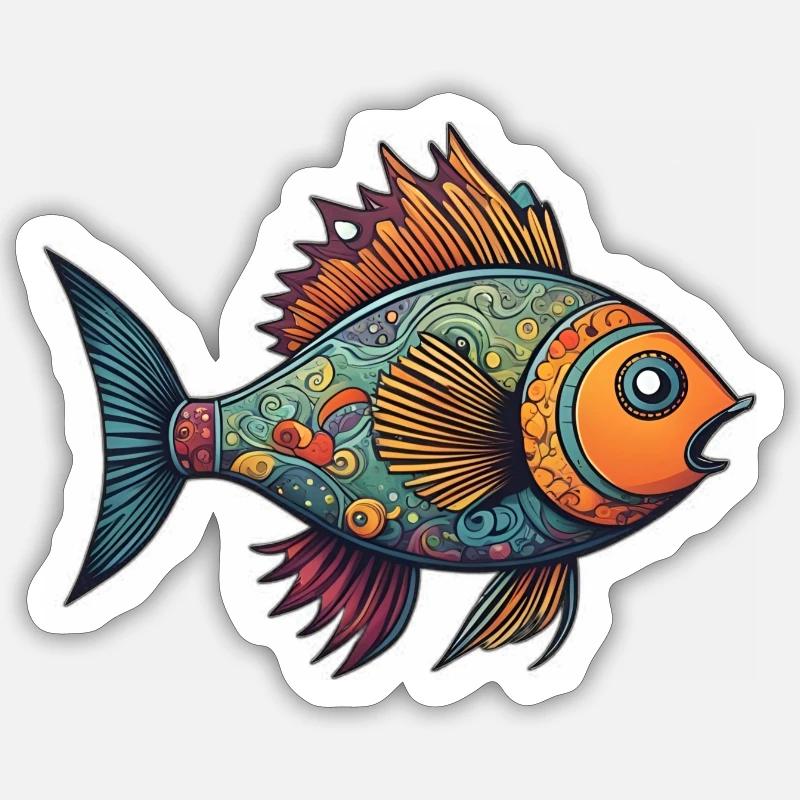 Rainbow Fish Sticker size S (10 x 10 cm)