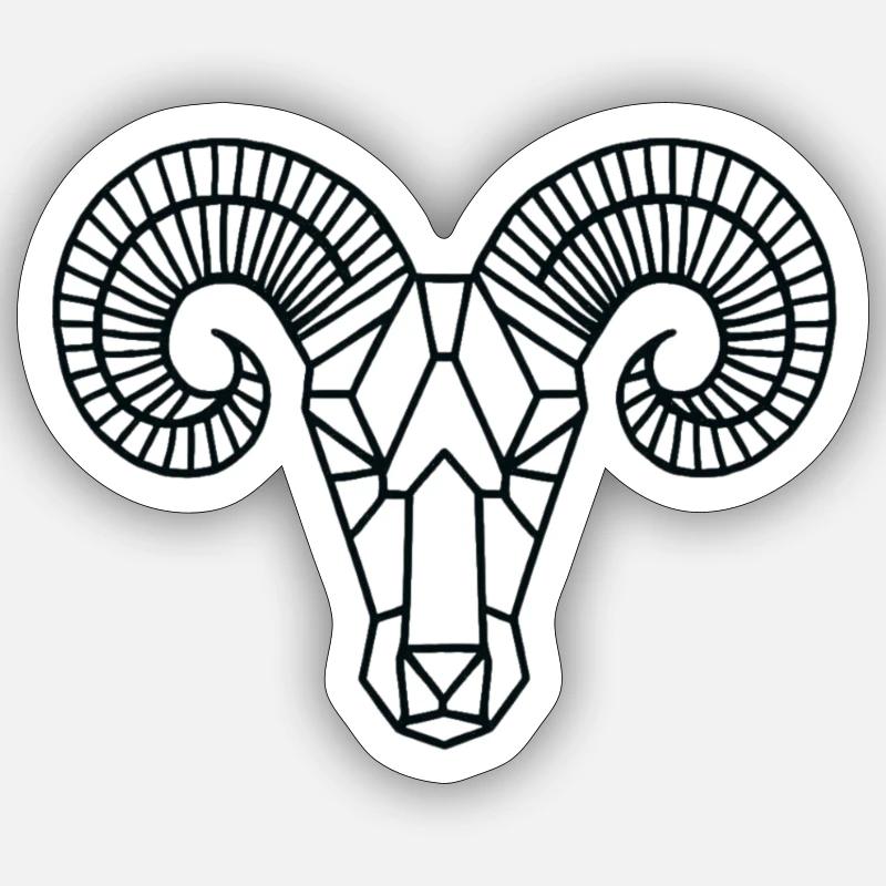 Widder - Widder - Sticker Größe S (10 x 10 cm) - Mattweiß