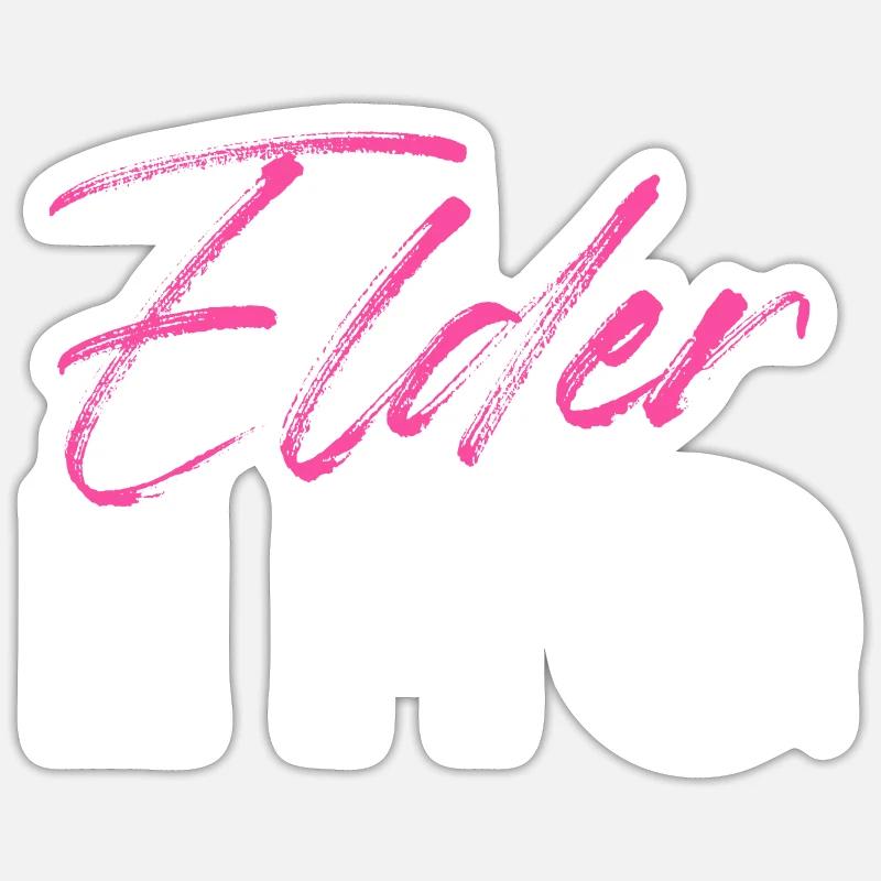 Elderemo - Sticker taille S (10 x 10 cm) - blanc mat