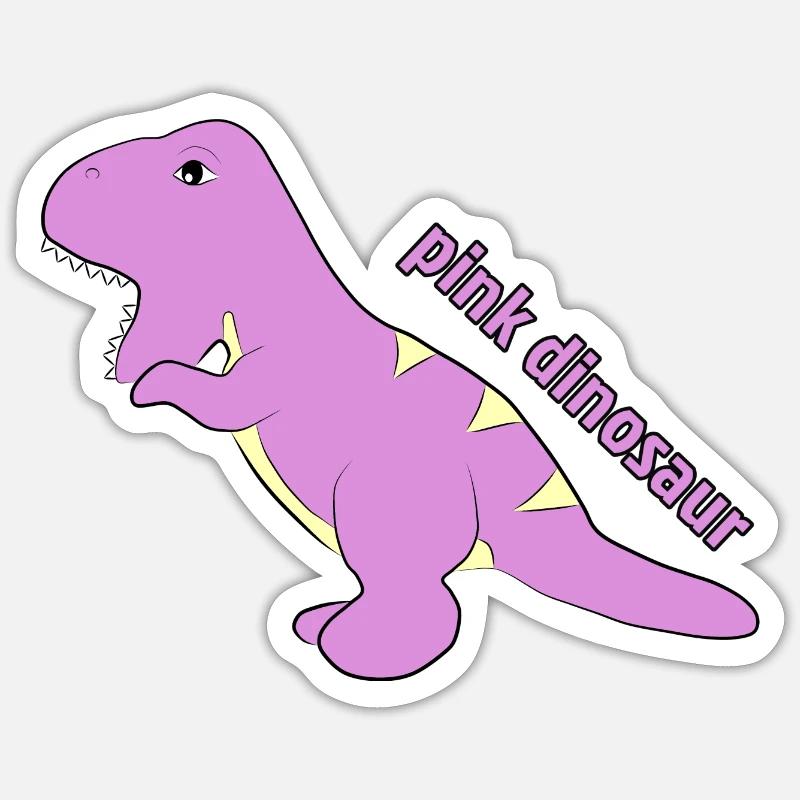 Pink Dinosaur - Sticker size S (10 x 10 cm) - white matte