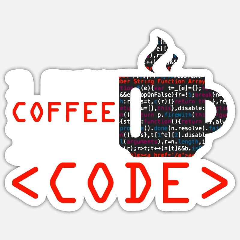 Programmers generate code from coffee Sticker size S (10 x 10 cm)