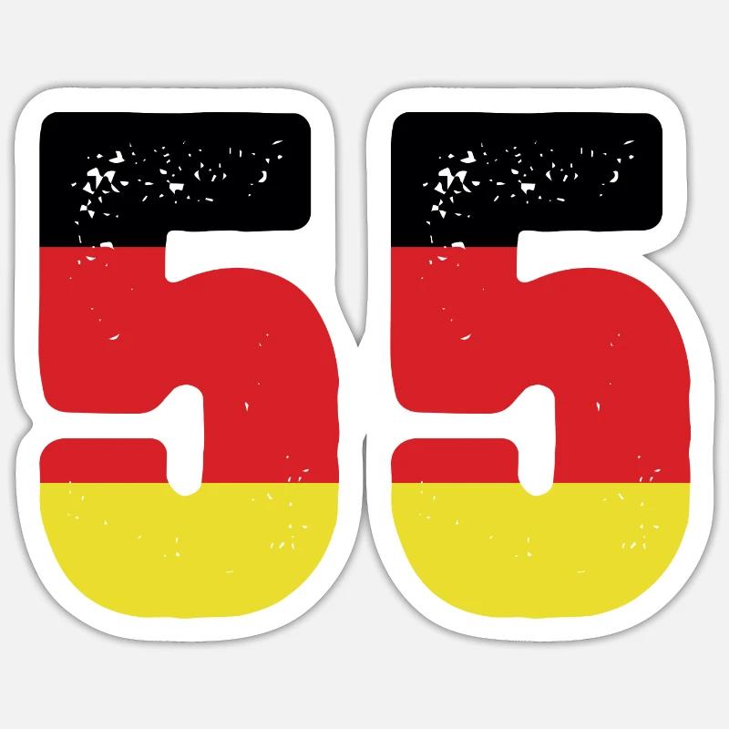 55 Numéro Jersey Allemagne - Sticker taille S (10 x 10 cm) - blanc mat